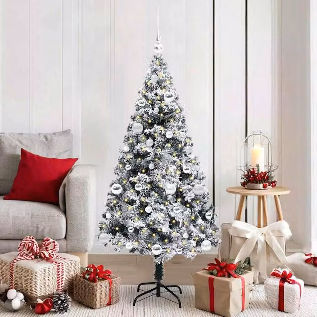 Berkfield Home Artificial Green Christmas Tree with 150 LEDs and Stand, Height: 150 cm