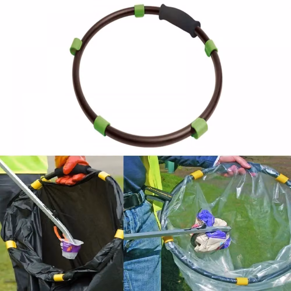 Gr8 Home Handy Hoop Ring Refuse Bag Holder with Handle, Black – 2