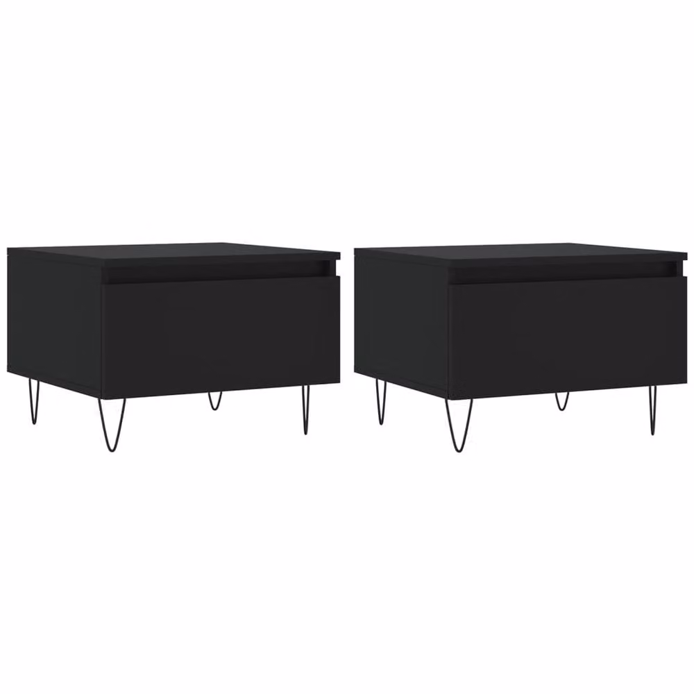 Berkfield Home Modern Nested Coffee Tables, 2 Piece Set, Black, W/D/H: 50 x 46 x 35 cm – 3