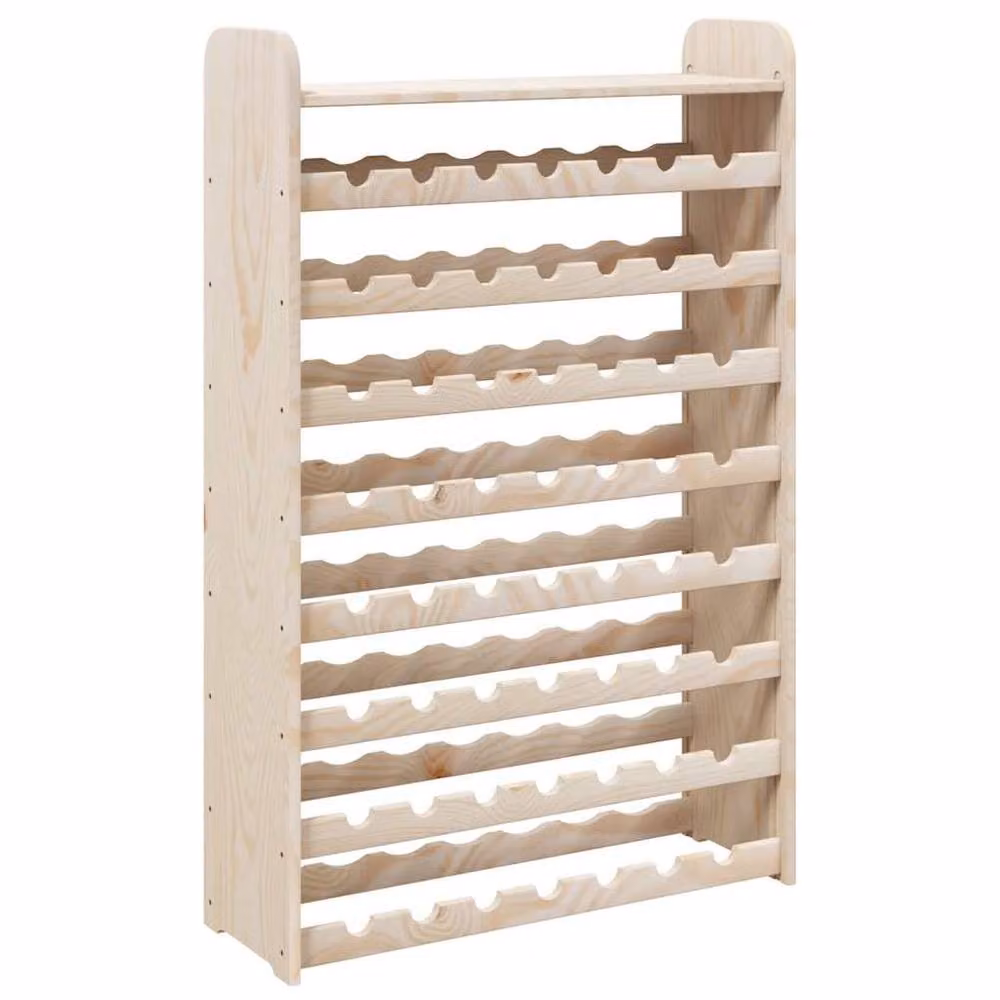 Berkfield Home Beautiful Wine Rack with Top Board in Light Tan Solid Pine Wood, W/D/H: 72.5 x 25 x 111.5 cm – 3