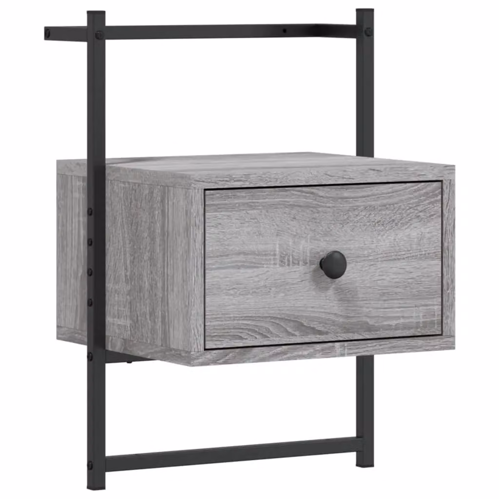 Berkfield Home Wall-mounted Bedside Cabinet in Grey Sonoma, W/D/H: 35 x 30 x 51 cm – 2