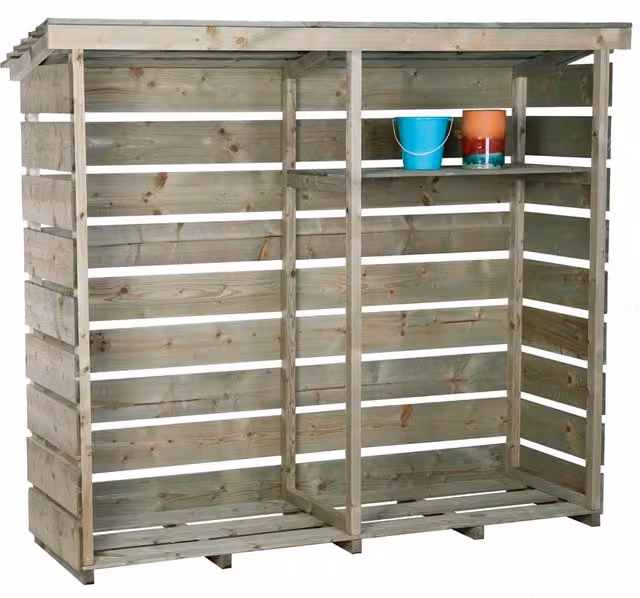 Charles Bentley Scandinavian Nordic Spruce Wood Double Log Store in Natural