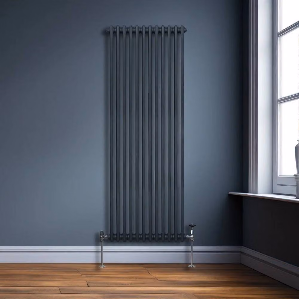Monstershop Traditional 2 Column Steel Radiator in Anthracite Grey, H: 180 cm, W: 56.2 cm, D: 7 cm – 4