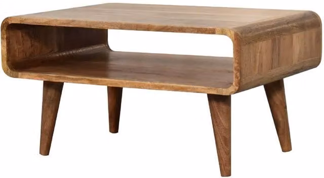 STILVORA Scandinavian Oak Wood Media Unit with Open Slot in Brown Matt Finish