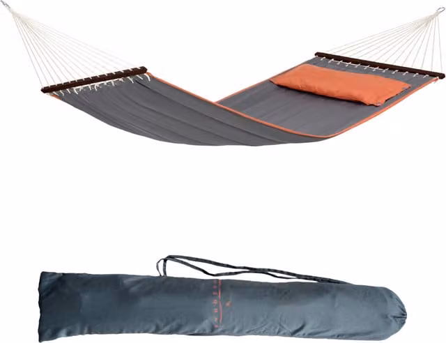 Amazonas American Dream Sand Hammock in Grey with Spreader Bar and Wood Details