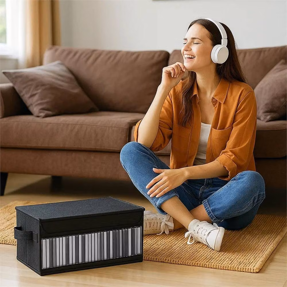 Nordara 2-Piece Large Capacity CD Case Set in Black, Holds 165 Discs Each – 5