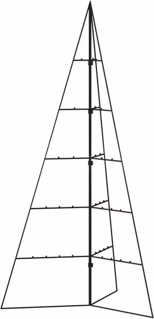 Berkfield Home Modern Metal Tabletop Christmas Tree, Black, Height: 100 cm