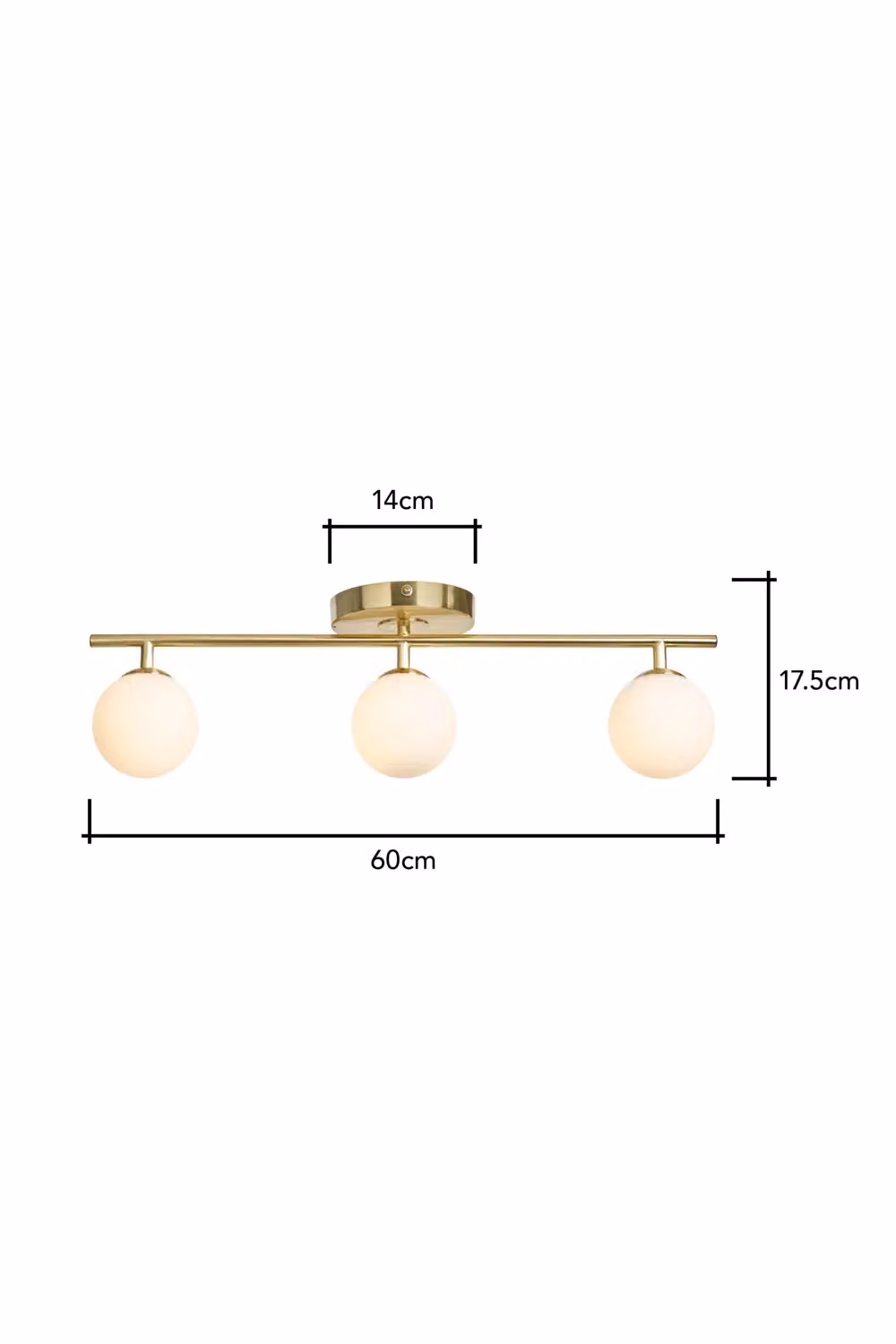 BHS Lighting Nancy Modern Gold and Brass Glass Flush Bathroom Ceiling Light – 3