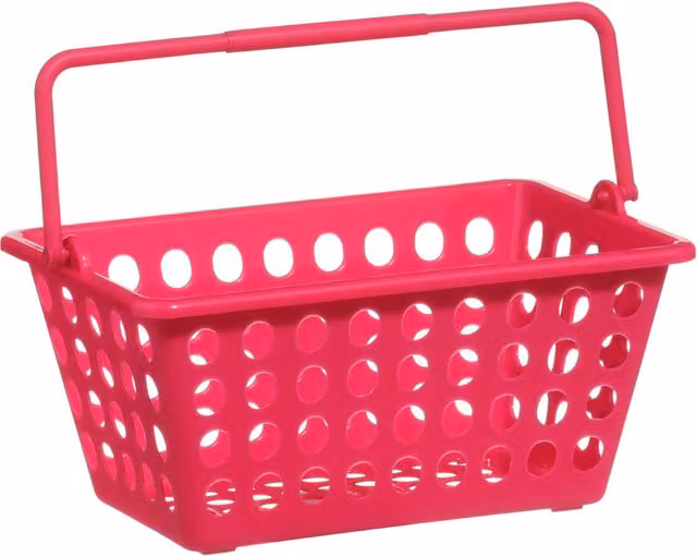 Orsina Plastic Caddy Storage Basket with Handles in Pink