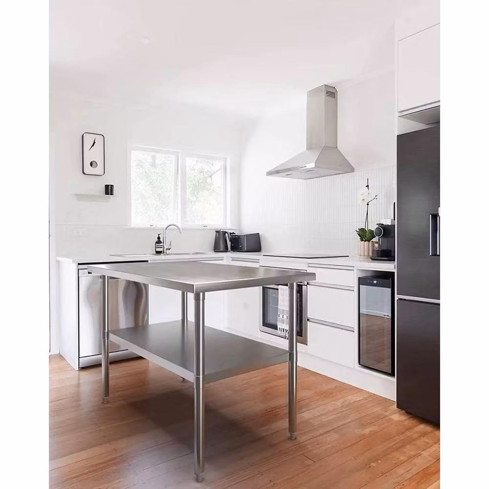 VOGREX Silver Stainless Steel Commercial Catering Work Bench Table – 3