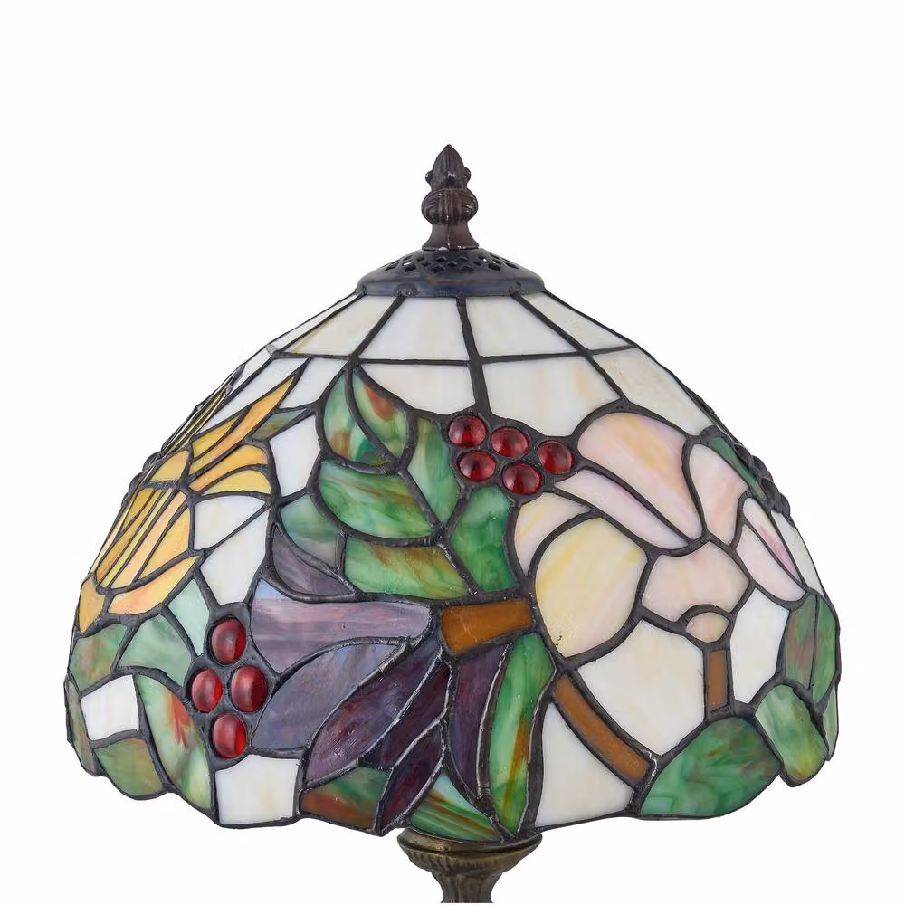 First Choice Lighting Burton Tiffany Floral Set of 2 Table Lamps, Bronze, Height: 47 cm – 3