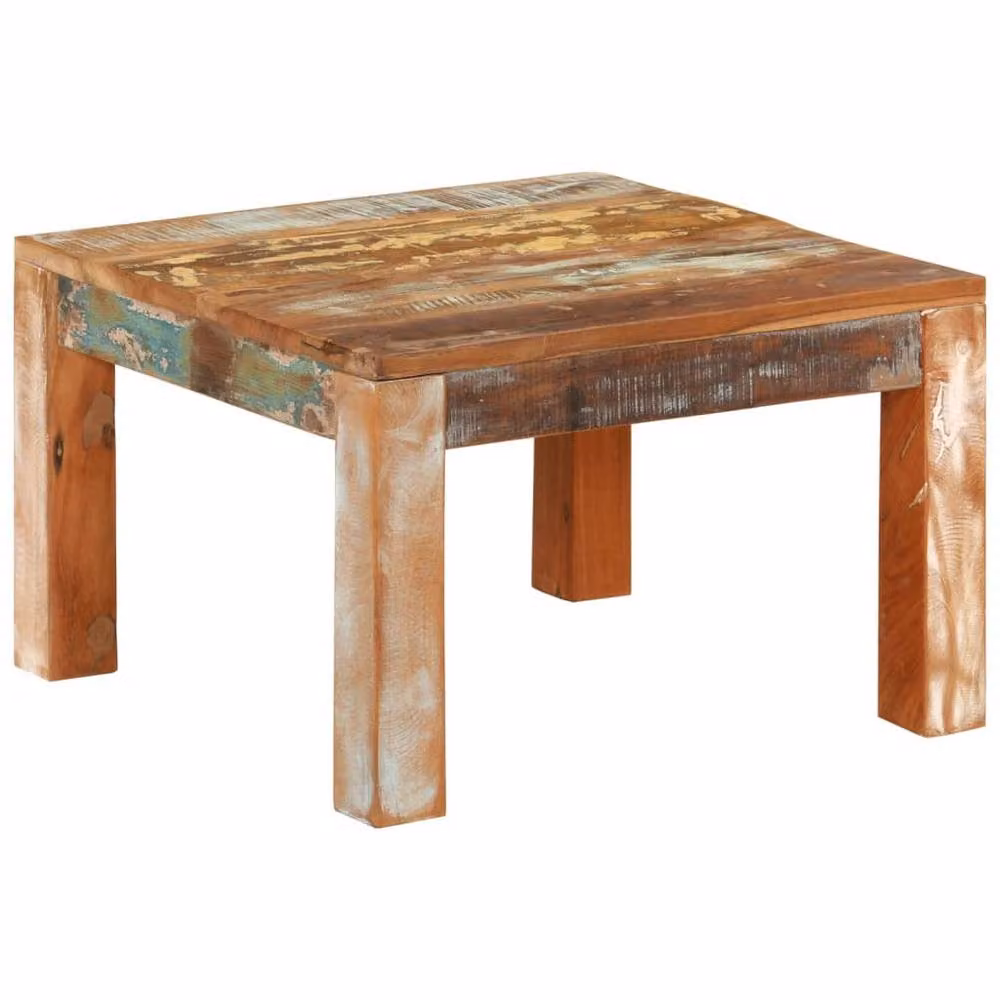 Berkfield Home Rustic Reclaimed Solid Wood Coffee Table, Brown, W/D/H: 55 x 55 x 35 cm – 2