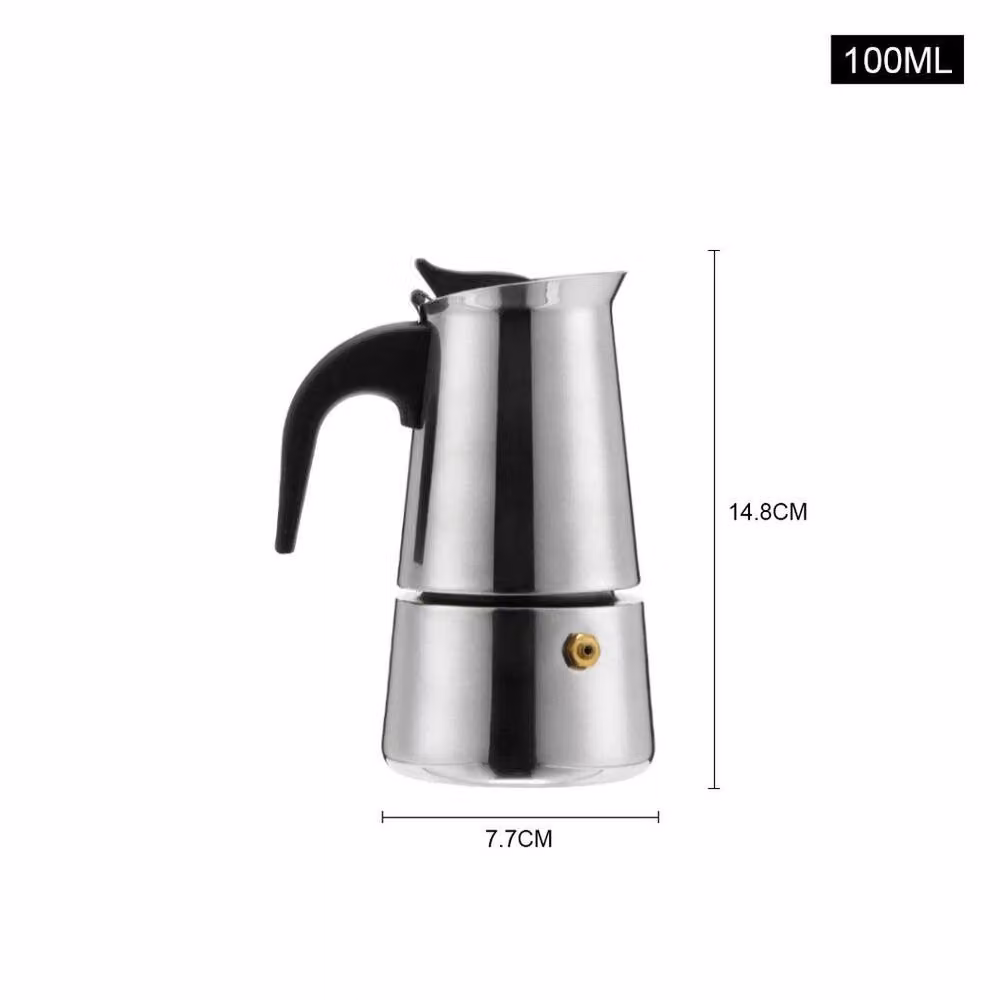 SPETLEK Silver Moka Pot Coffee Percolator, 100ml – 2