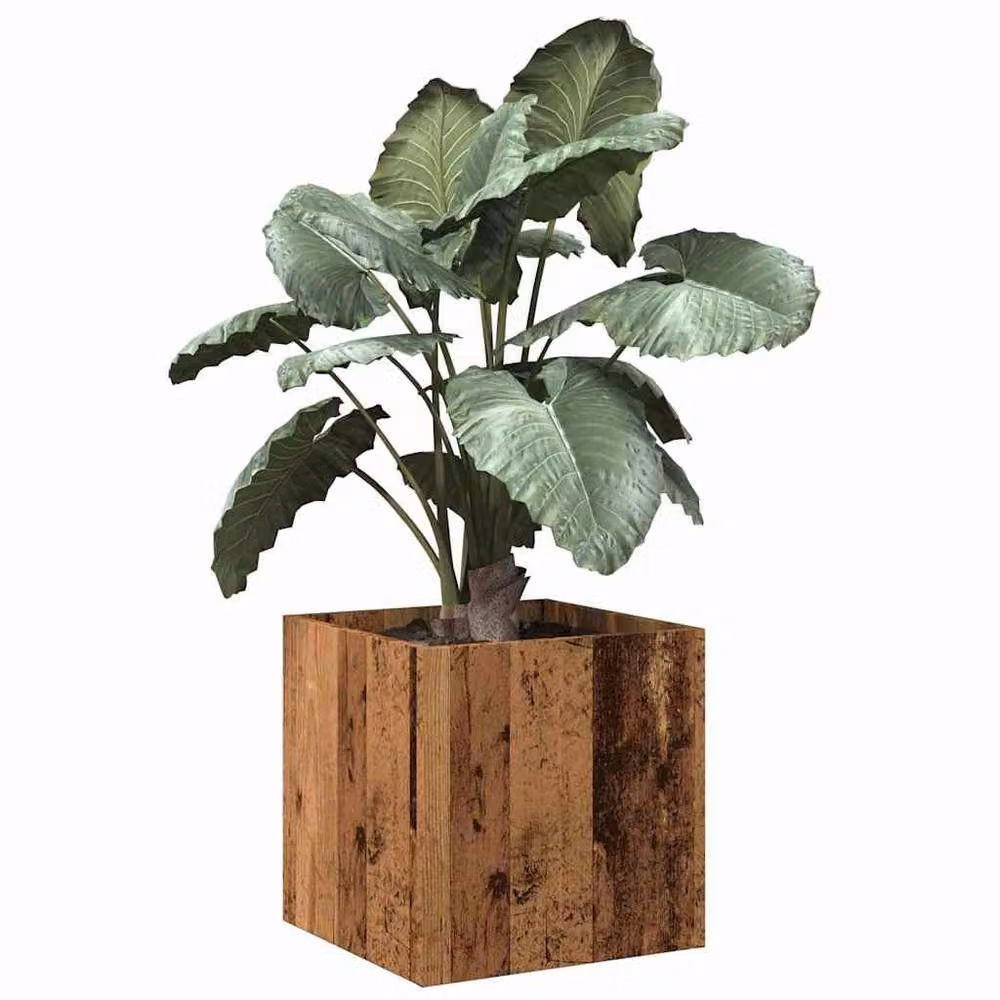 Berkfield Home Planter Box in Brown Old Wood, W/D/H: 40 x 40 x 40 cm – 2