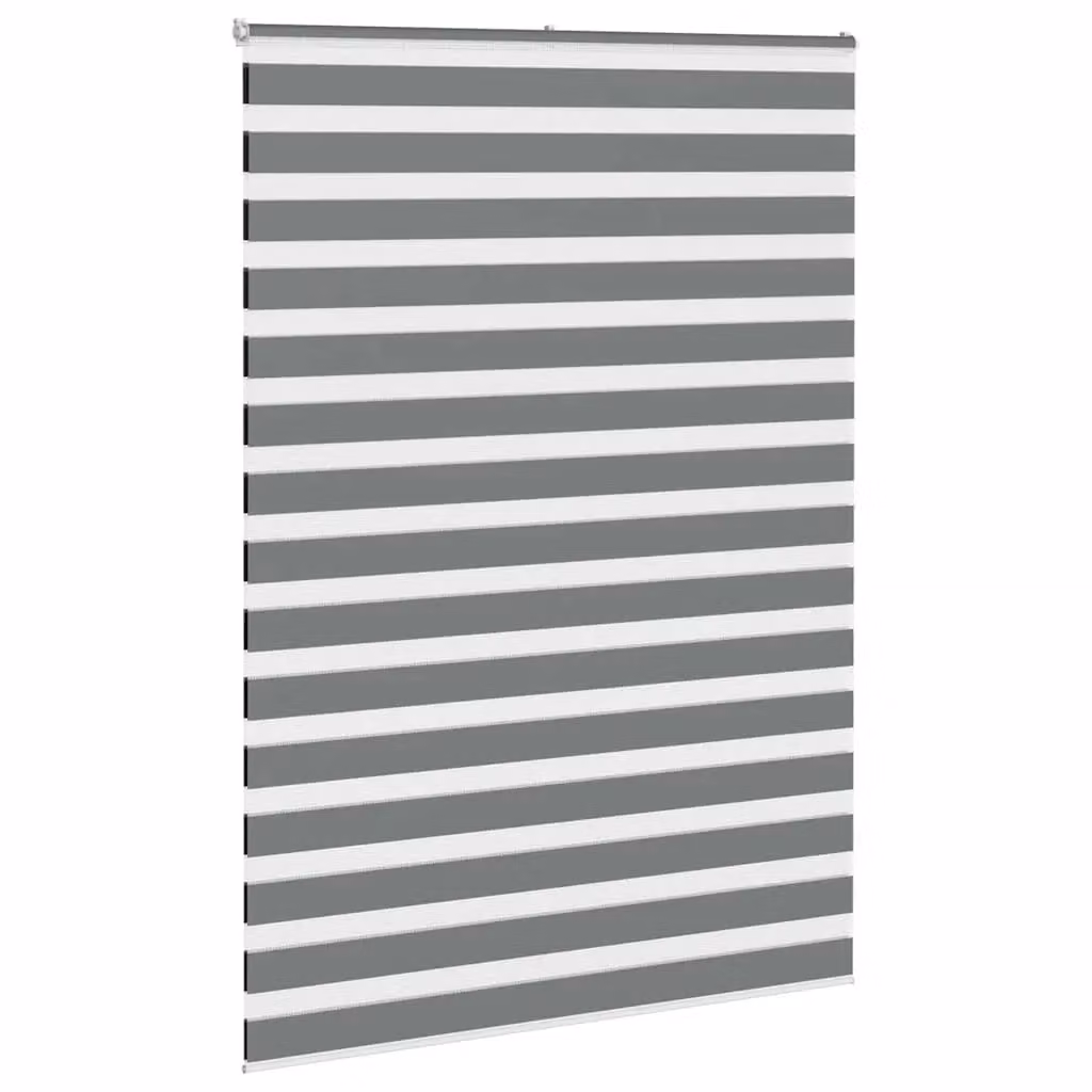 Berkfield Home Grey Striped Polyester Zebra Blind W/H: 165 x 230 cm – 3