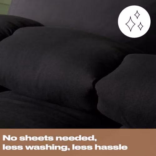 OHS Double Coverless Duvet and Pillowcase Set, 10.5 Tog, Black, W/D/H: 200 x 200 x 3 cm – 3