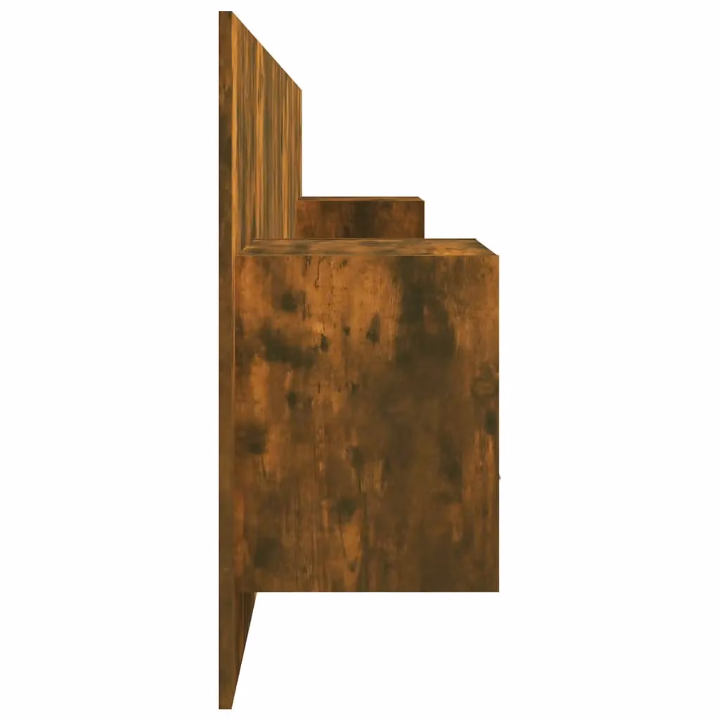 Berkfield Home Bed Headboard with Integrated Nightstand Cabinets in Smoked Oak Brown Engineered Wood – 3