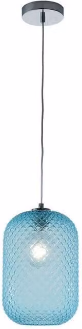 Netlighting ASHFORD Blue Dome Pendant Ceiling Light, W: 20 cm, H: 34.5 cm