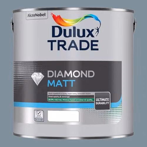 Dulux Trade Diamond Matt Paint in Denim Drift Blue Grey, 2.5l