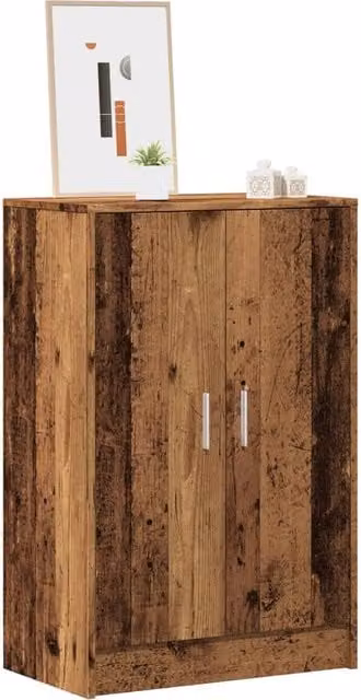 Berkfield Home Shoe Cabinet in Old Wood Brown, W/D/H: 60 x 35 x 92 cm