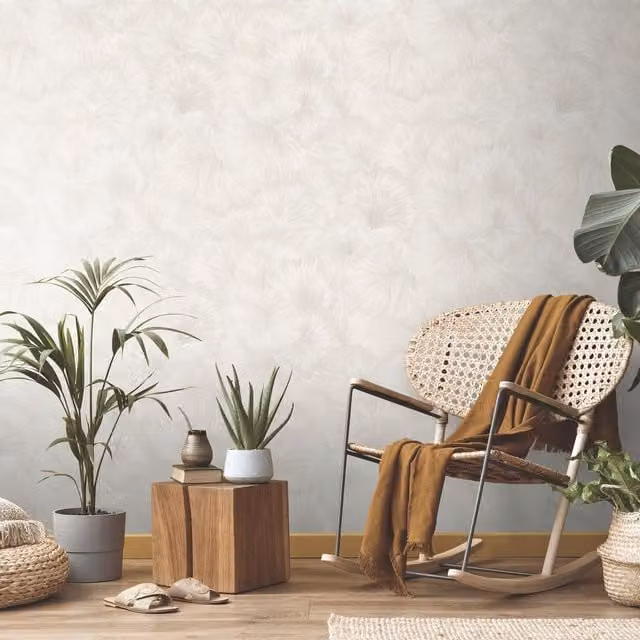 Erismann Ginkgo Flower Botanical Floral Wallpaper in White, Non-Woven Vinyl Roll