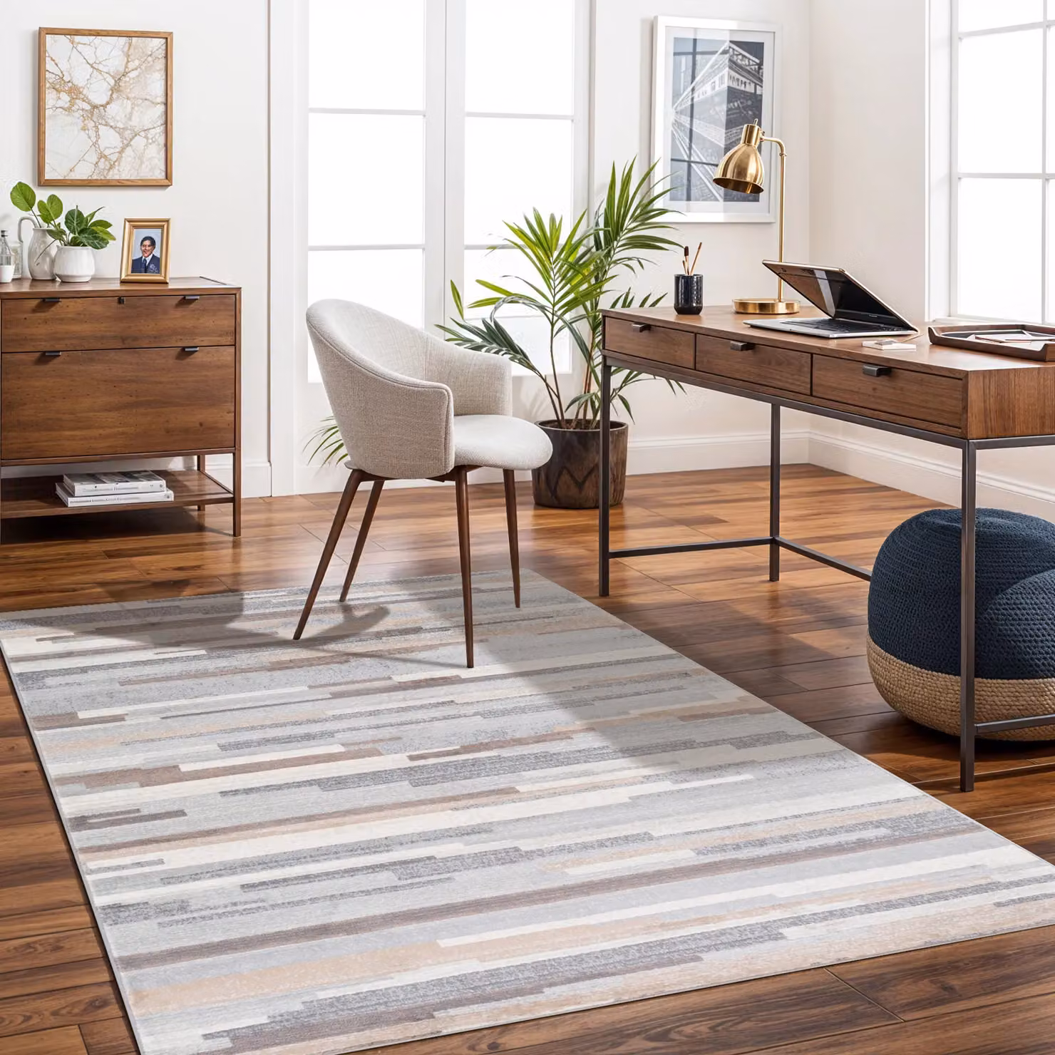 Livabliss Roma Modern Abstract Rug in Grey, Brown and White, W: 200 cm, D: 275 cm – 4