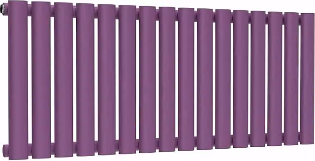 Lux Heat Oval Horizontal Single Wall Mounted Steel Radiator in Purple, W: 96.0 cm, H: 40.0 cm