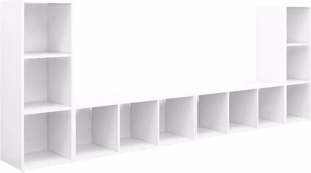 Berkfield Home Set of 4 White TV Cabinets in Engineered Wood, W: 107 cm, D: 35 cm, H: 37 cm