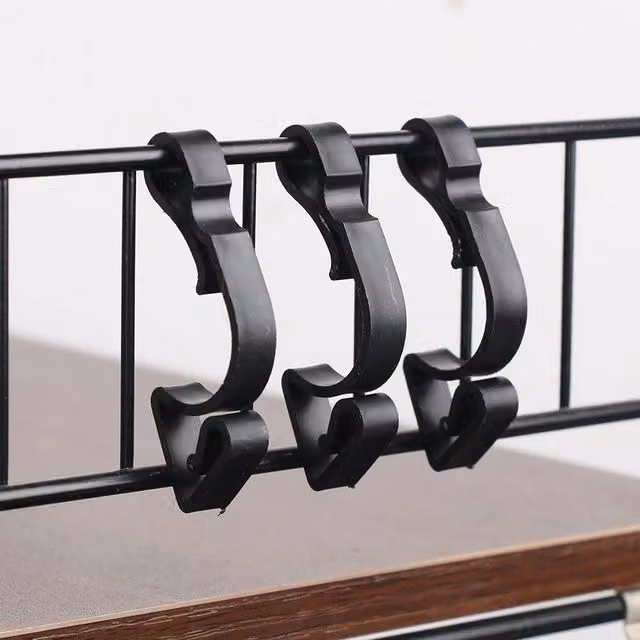 EONLION 32-Piece Plastic Gutter Hanging Hooks in Black, 500 mm