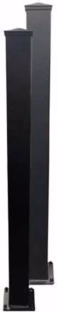 Ready Made Gates Matt Black Aluminium Surface-Mounted Pedestrian Gate Post, W: 5 cm, D: 5 cm, H: 200 cm