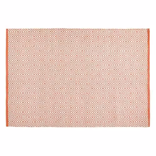 HUG RUG Woven Diamond Rust Orange Rectangular Boho Rug, W: 120 cm, L: 170 cm