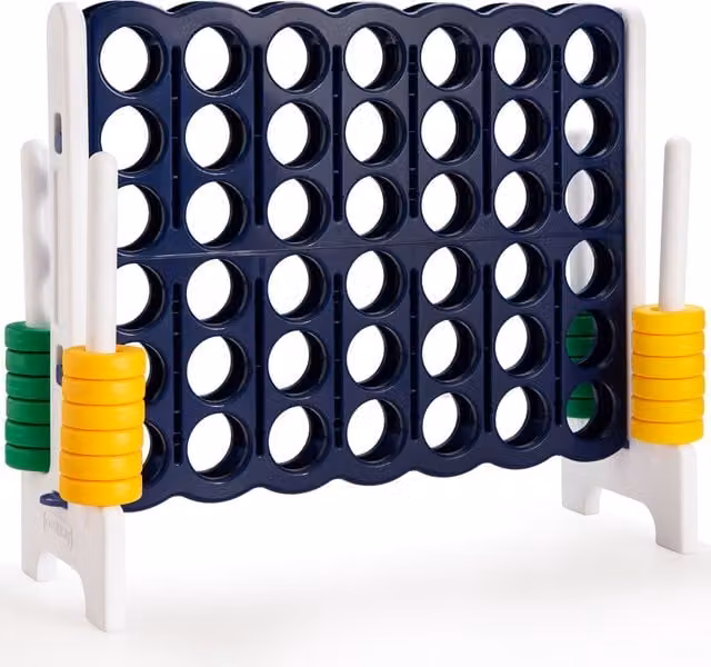 Costway Jumbo 4-to-Score Giant Family Game Set in White and Blue