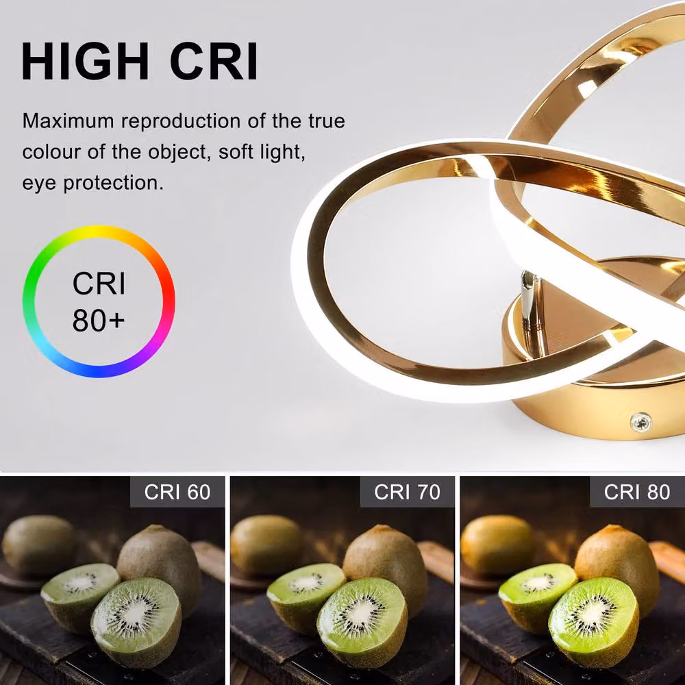 Pheashine Modern Gold LED Ring Ceiling Light with 6500K Cool White Illumination – 3