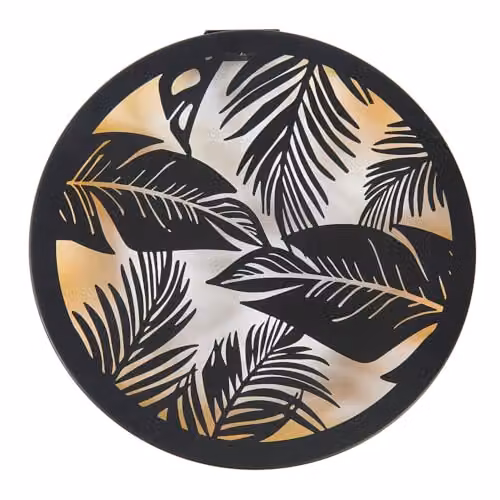 Coopers of Stortford Gainsborough Solar LED Palm Wall Art, Multicolour Metal Outdoor Decoration for Garden, Terrace or Balcony – 1