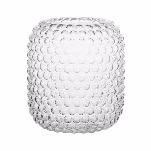 Simpa Modern Round Dotted Glass Tabletop Vase in Transparent