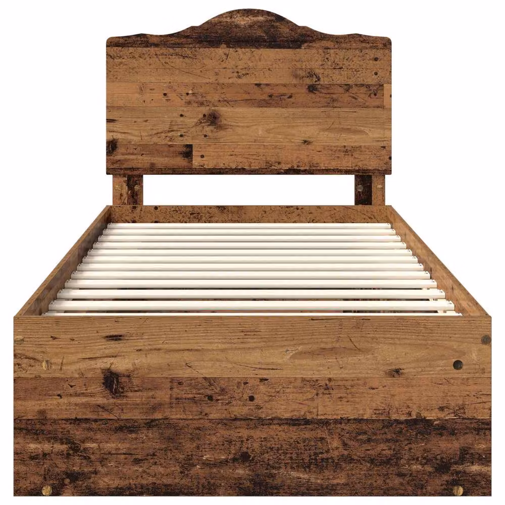 Berkfield Home Bed Frame with Headboard in Brown Solid Pine Wood, W/D/H: 100 x 200 cm – 4