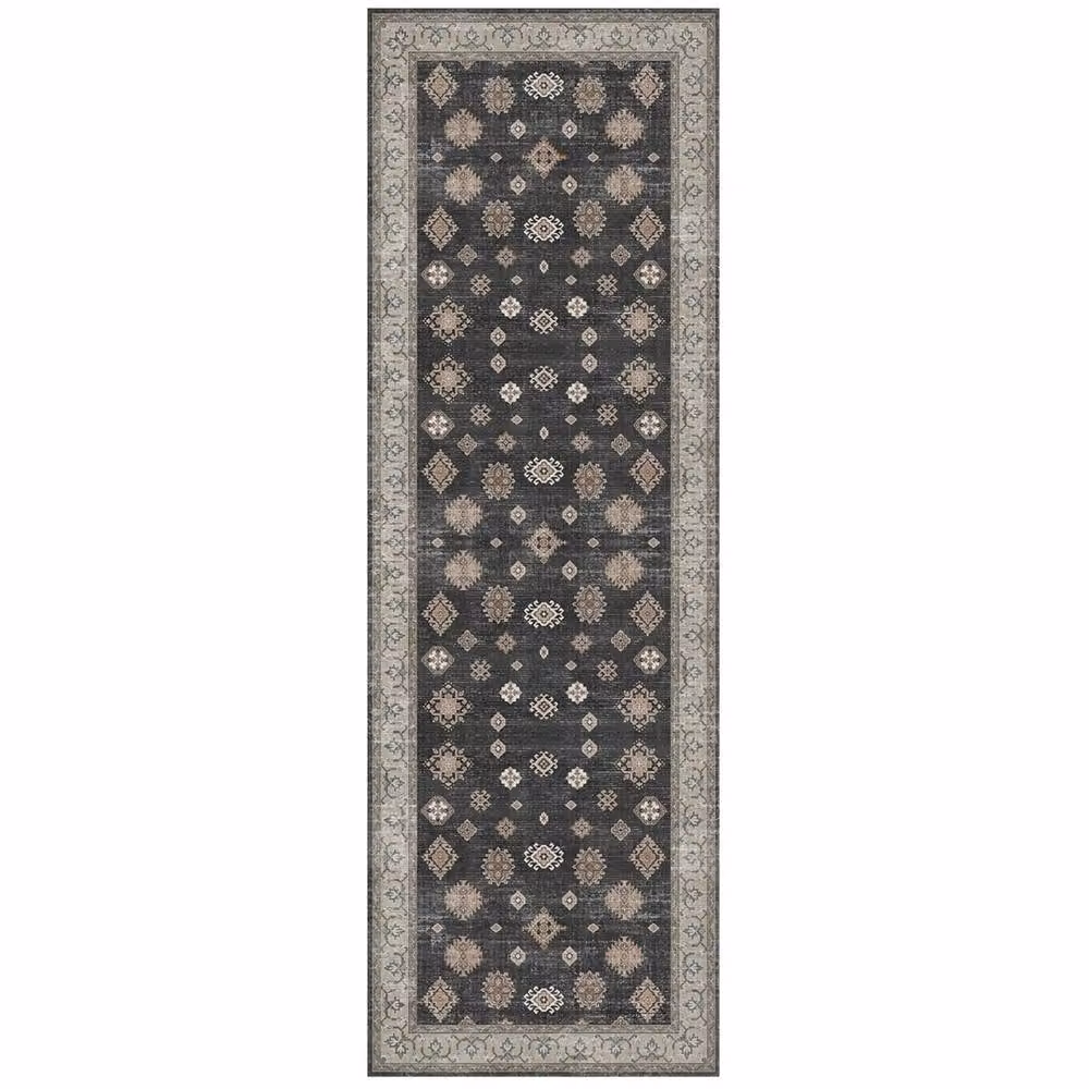 The Rug Shop UK Black Bordered Floral Traditional Stain-Resistant Machine Woven Polyester Rug, W: 160 cm, L: 230 cm – 3