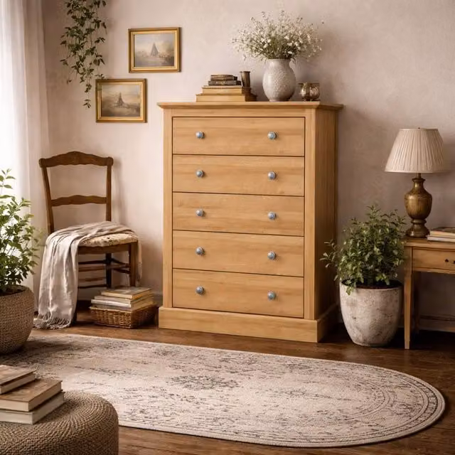 Wyld Haus Ardee 5 Drawer Chest in Natural Oak