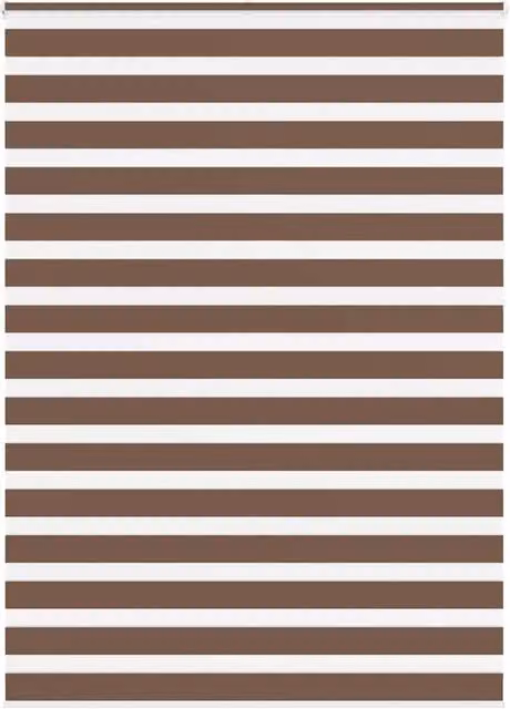 Berkfield Home Brown Zebra Day and Night Blind with Polyester Fabric, W: 155 cm, H: 230 cm