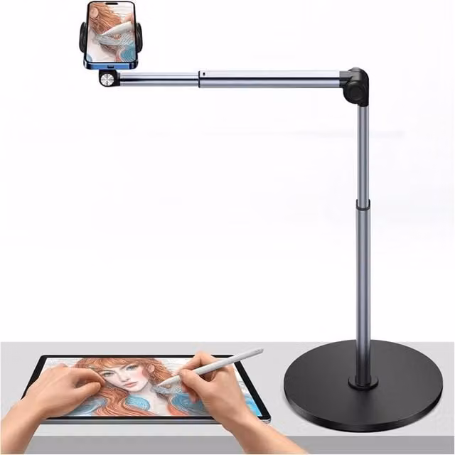 FLAVORA Height Adjustable Mobile Phone Holder Stand in Silver