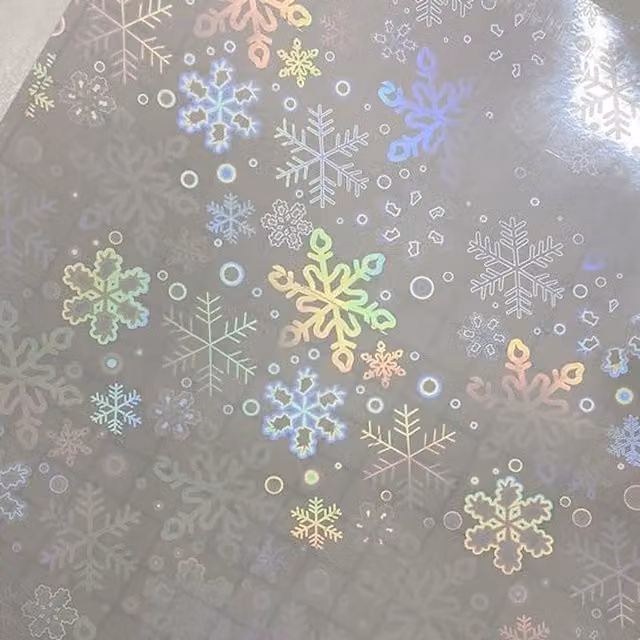 Syntego Pack of 5 Holographic Snowflake Vinyl Overlay Sheets in Multicolour