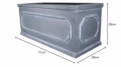 Primrose Chelsea Fibrecotta Trough Planter in Grey, 71 cm – 5