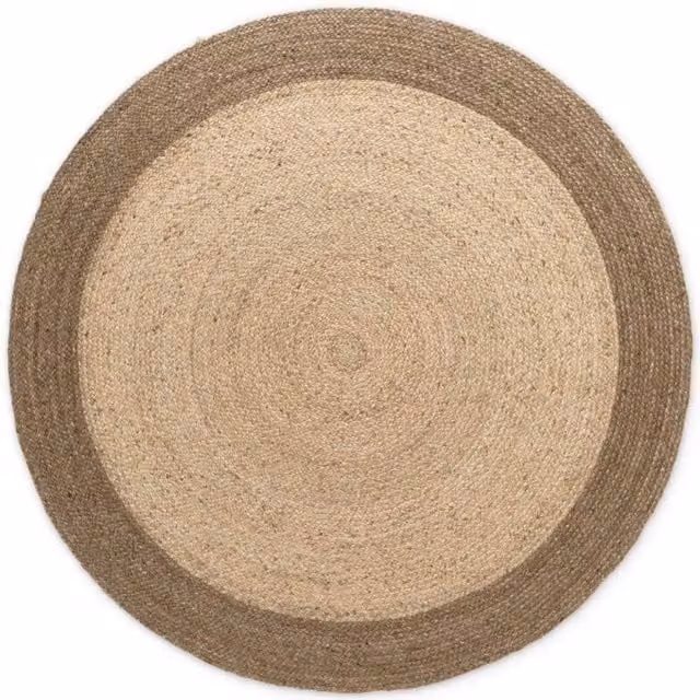 THE RUGS Jutta Reversible Jute Flatweave Round Rug in Brown, Diameter: 240 cm