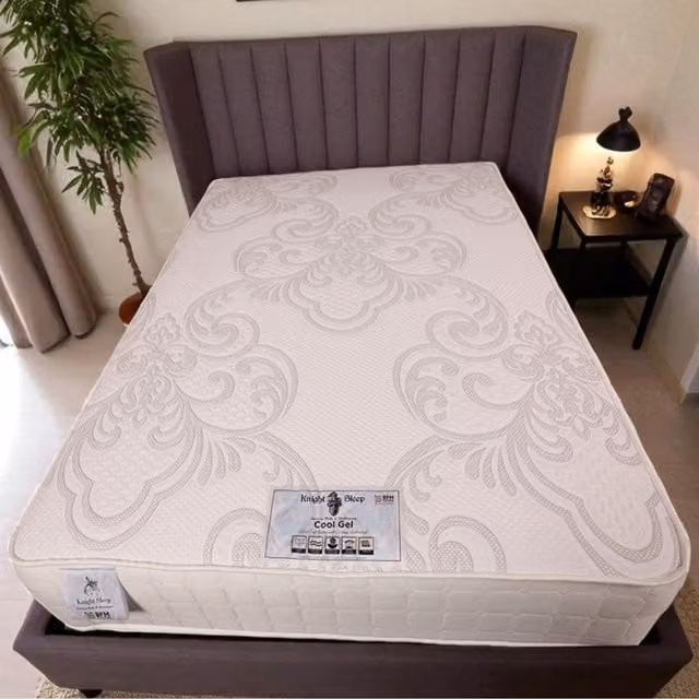 Knight Sleep Hybrid Memory Foam and Coil Spring Mattress with Back Support, White, W/D/H: 120 x 200 cm