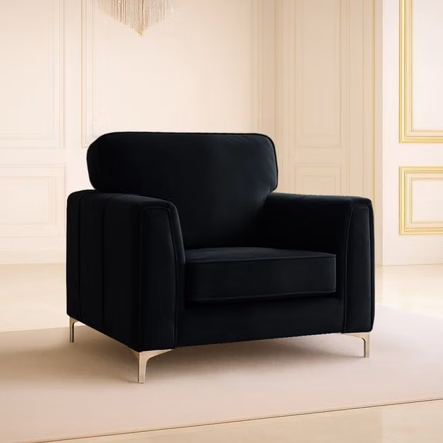 Somnior Beds Ltd Regency Plush Velvet Tub Sofa Chair in Black