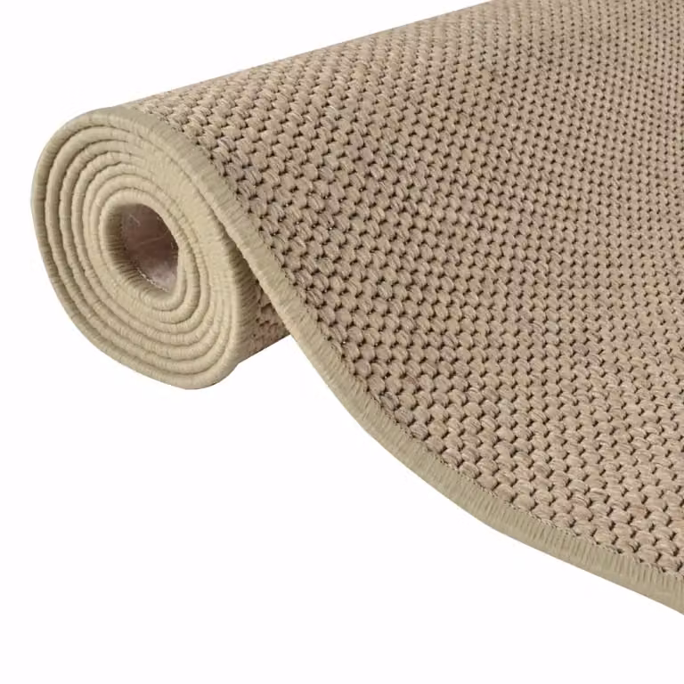 Berkfield Home Sisal Look Carpet Runner in Sand and Brown, W/D: 50 x 200 cm