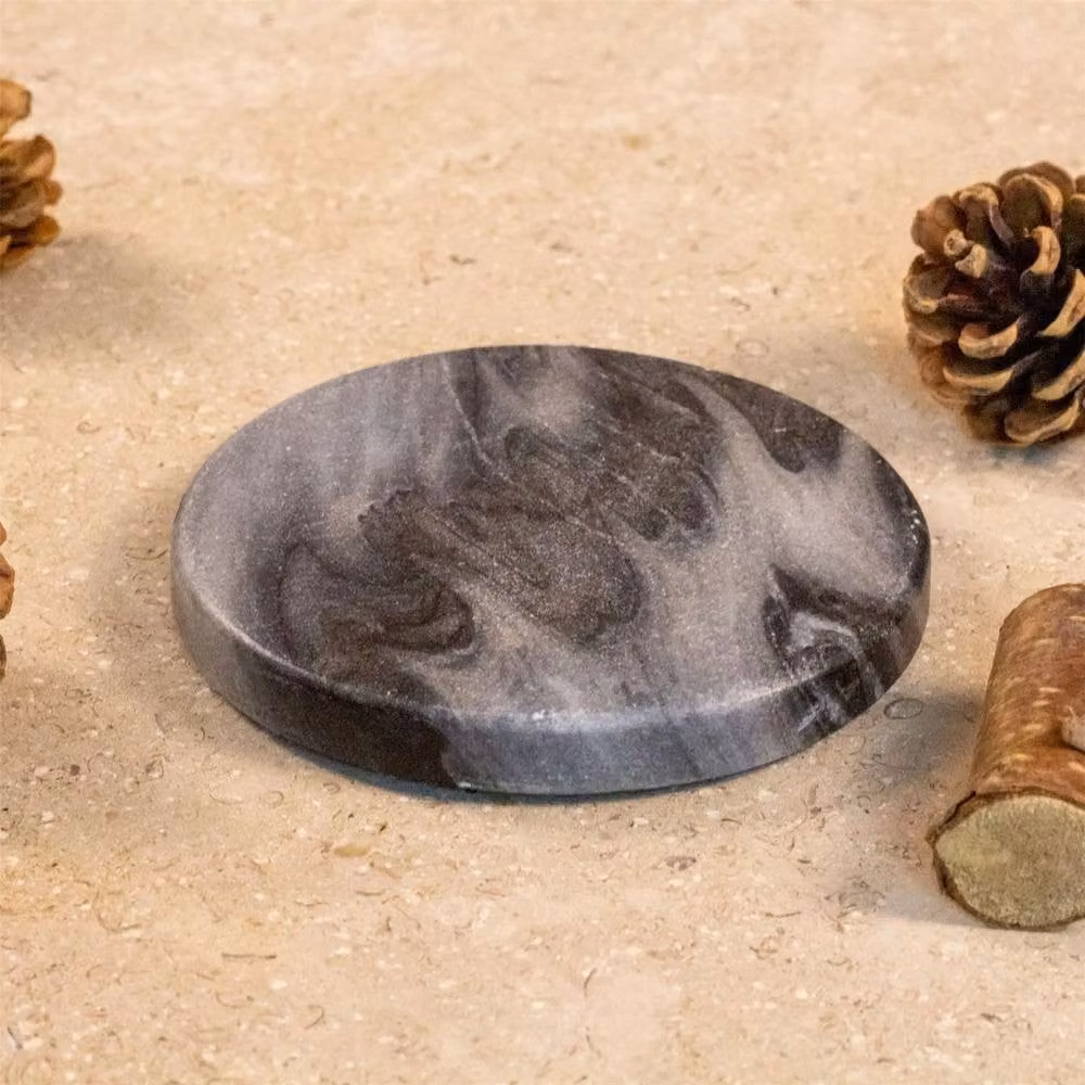 SPETLEK Set of 4 Round Black Marble Coasters – 3