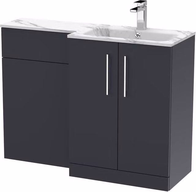 Balterley Bramshall 2 Door Right-Hand Combination Bathroom Unit, Grey, Width: 110 cm