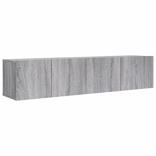 vidaXL 2 Piece Modern Grey TV Cabinet and Sideboard Set in Engineered Wood, W/D/H: 80 x 30 x 60 cm and 30 x 30 x 15.6 cm