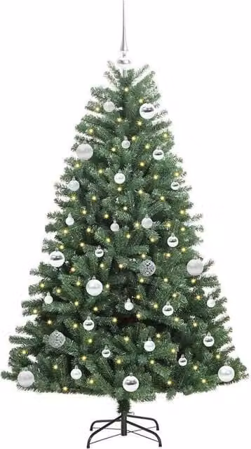 Berkfield Home Realistic Artificial Hinged Christmas Tree, Green, Height: 150 cm